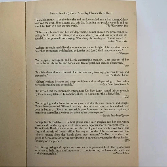 2/$30 ELIZABETH GILBERT Eat Pray Love Paperback - Picture 4 of 8